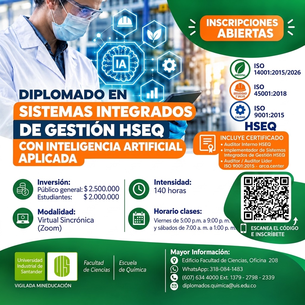 Información general del Diplomado en Sistemas Integrados de Gestión HSEQ con Inteligencia Artificial Aplicada