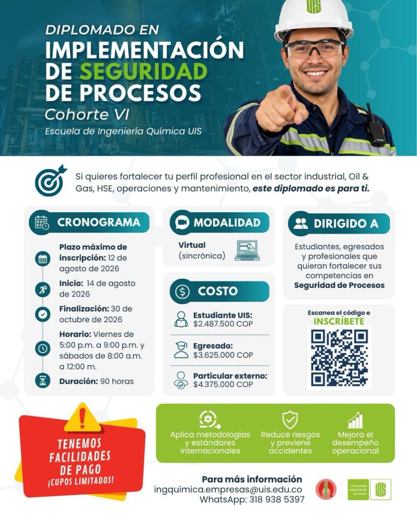 Información detallada sobre el Diplomado en Implementación de Seguridad de Procesos