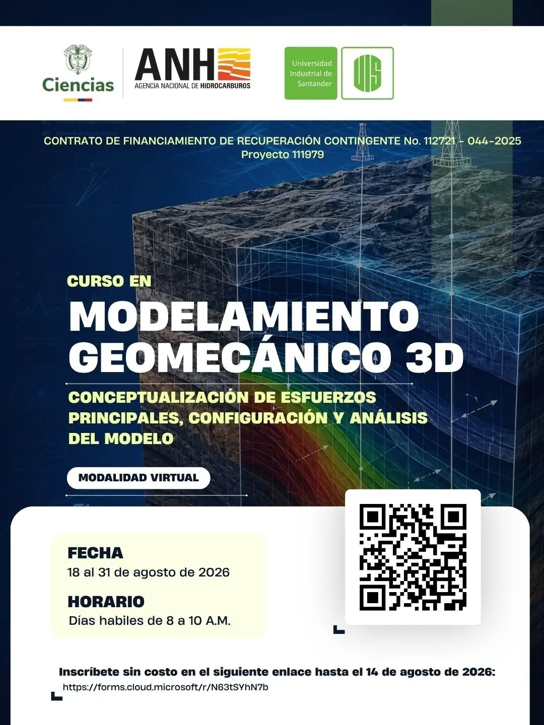 Información del Curso en Modelamiento Geomecánico 3D