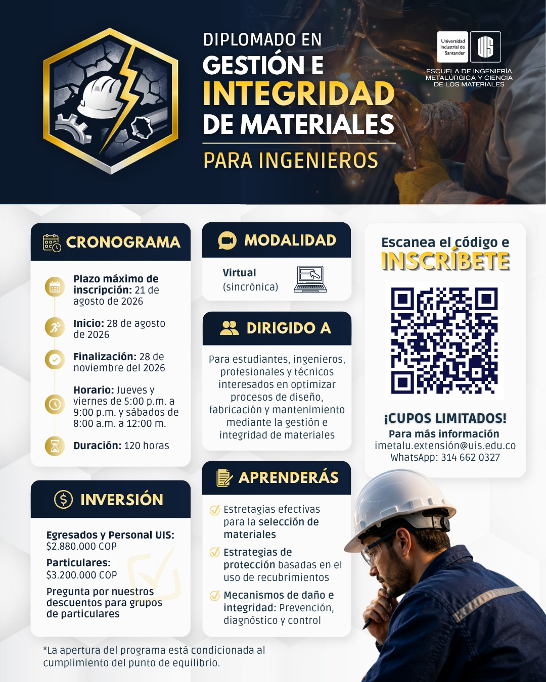 Información detallada del Diplomado en Gestión e Integridad para Ingenieros (Cohorte I)