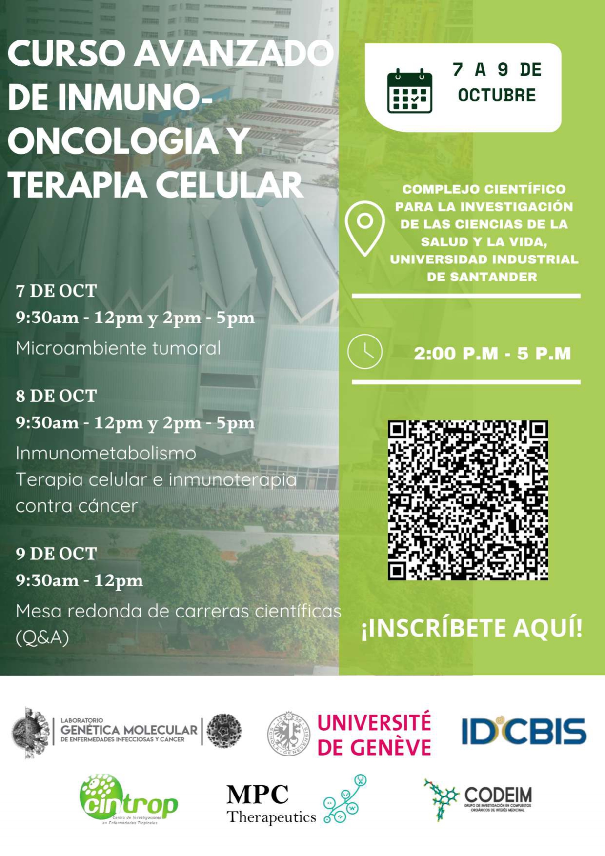 Folleto del Curso Avanzado de Inmuno-oncología y Terapia Celular