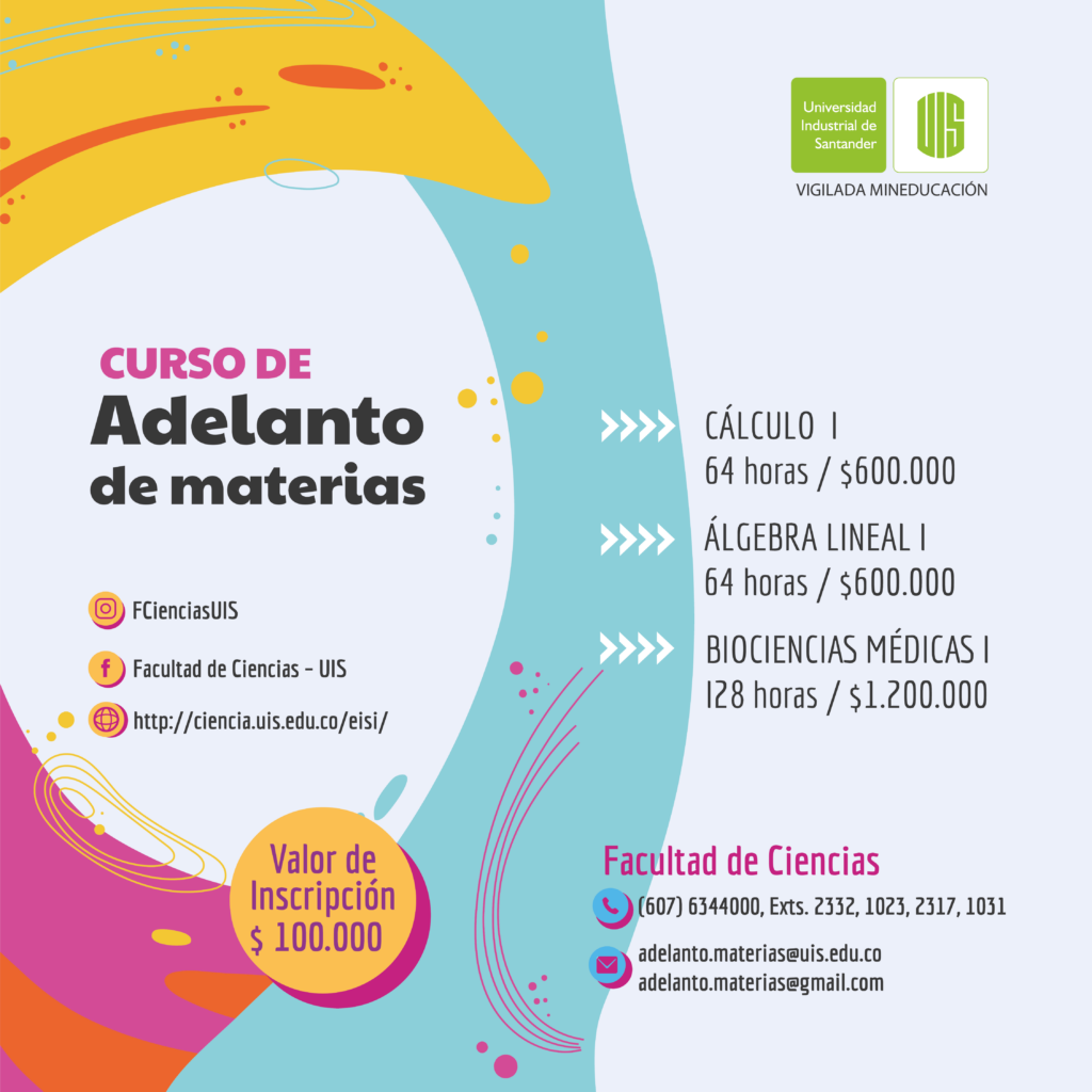Volante sobre los valores de los cursos de adelanto de materias de la Facultad de Ciencias.
